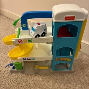 Fisher-Price Blue and White Rescue Garage